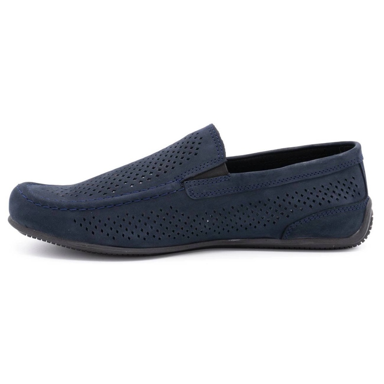 Polbut Herren Leder Slipper 2105P marineblau 1
