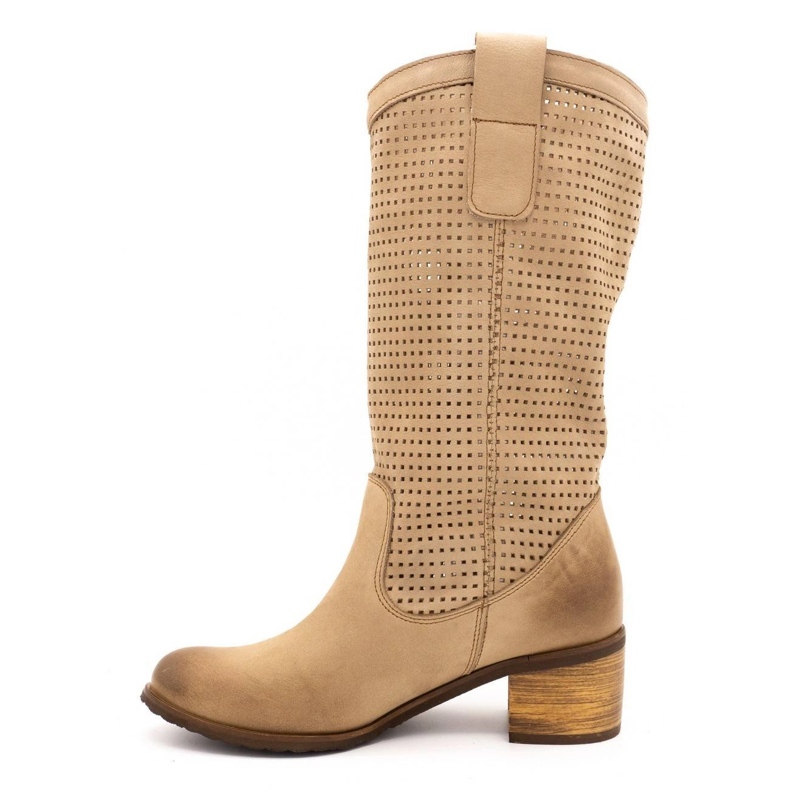Olivier Durchbrochene Damenstiefel D44 beige 1
