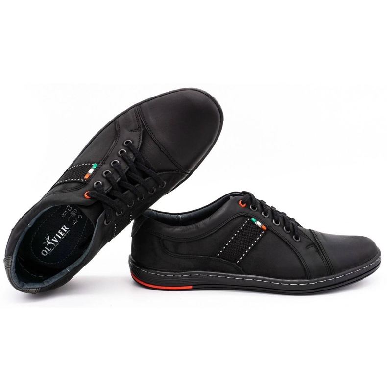 Olivier Herren Leder Freizeitschuhe 238GT schwarz 2