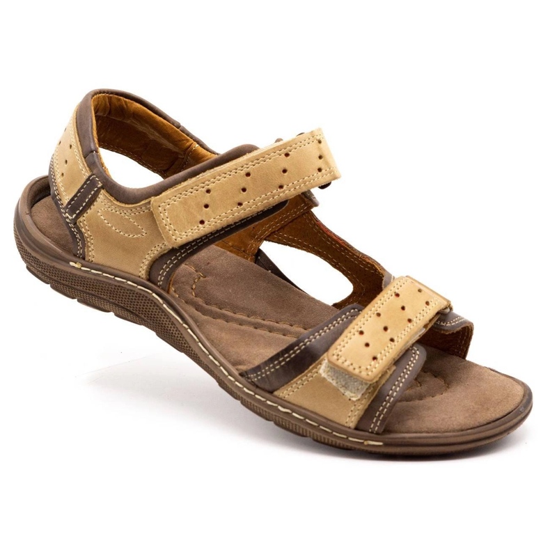 Olivier Braune Herren Ledersandalen 295K 2