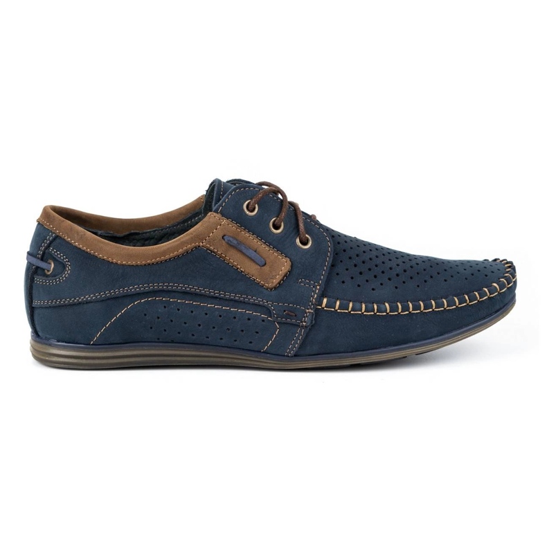 Olivier Herren Leder Slipper 4228 marineblau navy blau 2