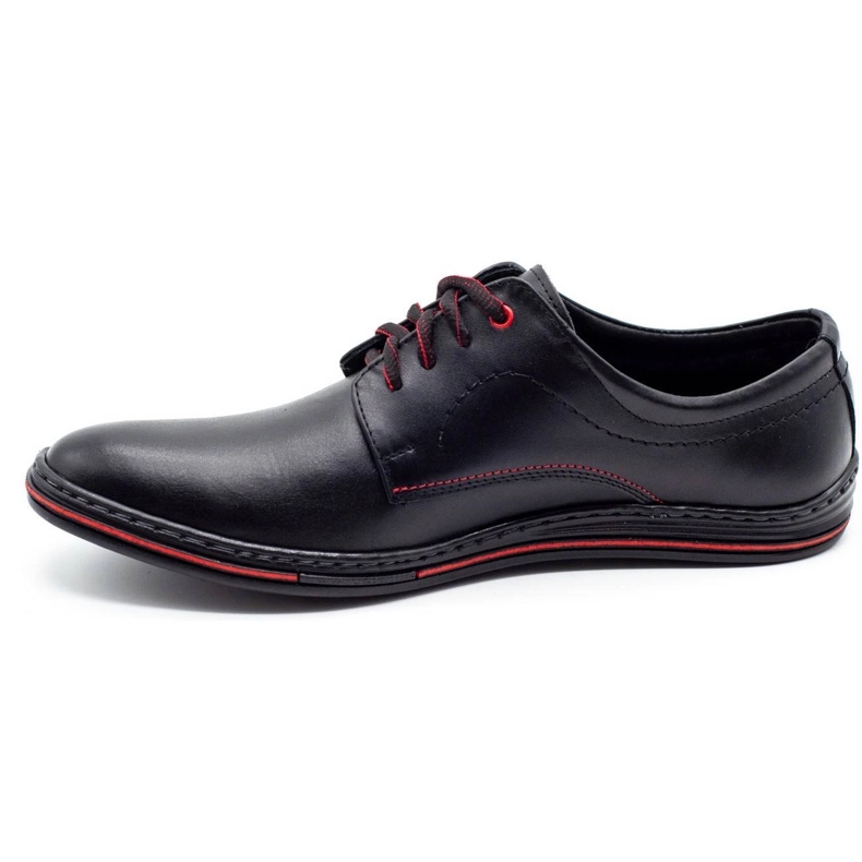 Lukas Leder Herrenschuhe 295LU schwarz mit rot 1