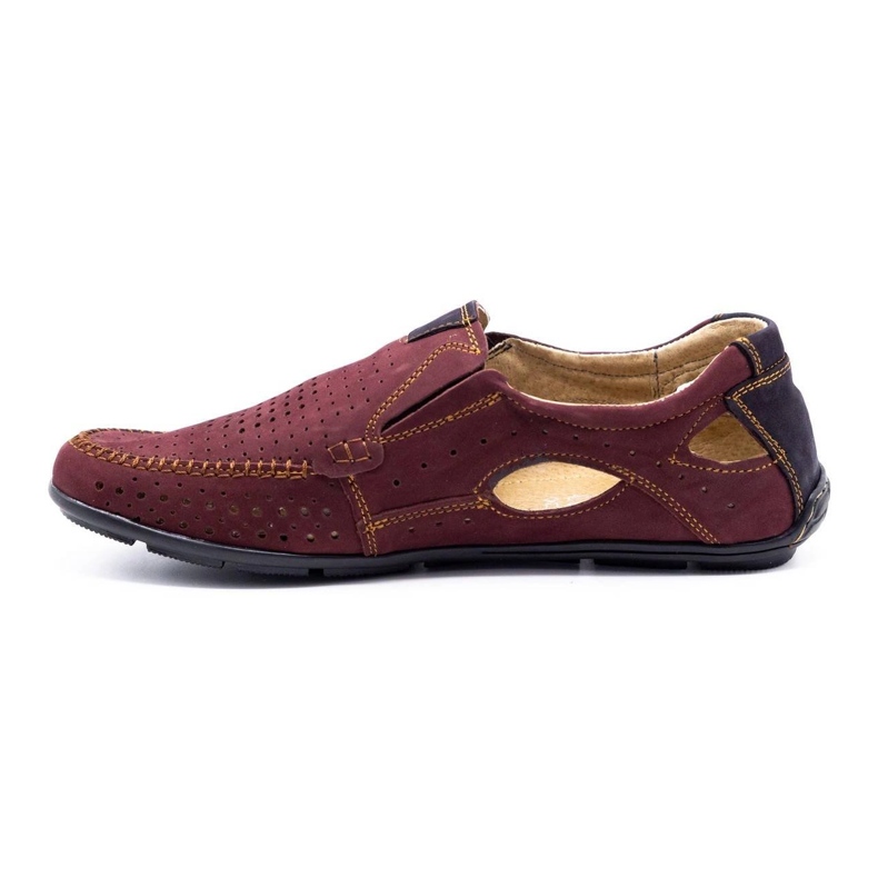 Olivier Herrenschuhe Mokassins 91K Sommer burgund rot 1