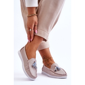 Loafer aus durchbrochenem Leder für Damen Hellrosa Lanzarot 2