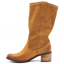 Olivier Durchbrochene Damenstiefel D44 camel braun 1