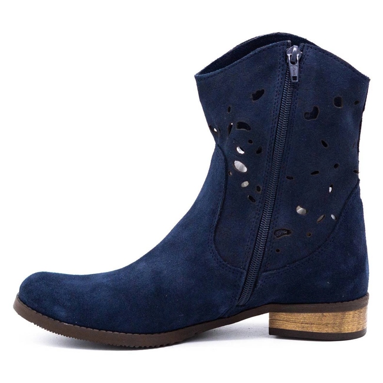 Olivier Bequeme Jess marineblaue durchbrochene Stiefel 1