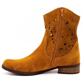 Olivier Bequeme Jess rote durchbrochene Stiefel braun 1