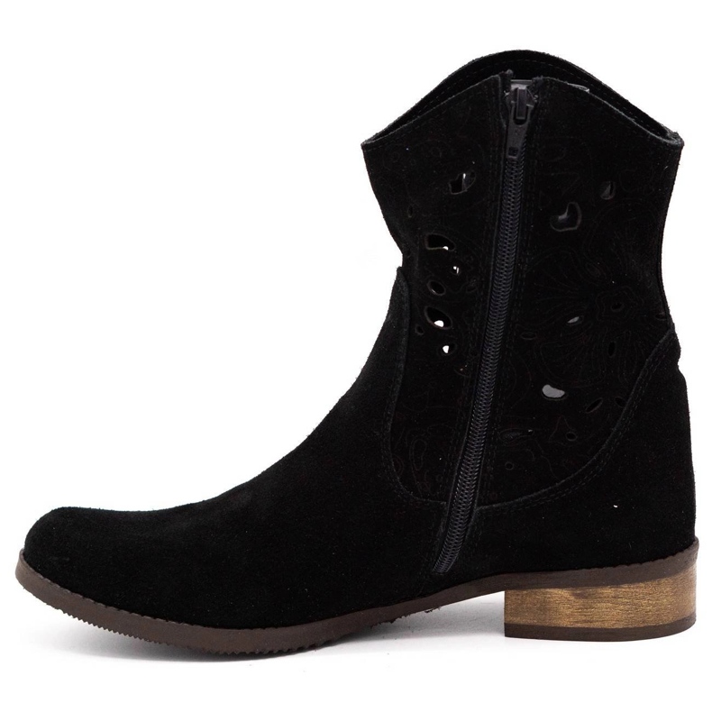 Olivier Bequeme schwarze Jess Stiefel mit Lochmuster 1