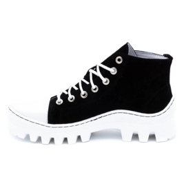 Polbut Leder-Damenstiefeletten D1 schwarze Perle 1