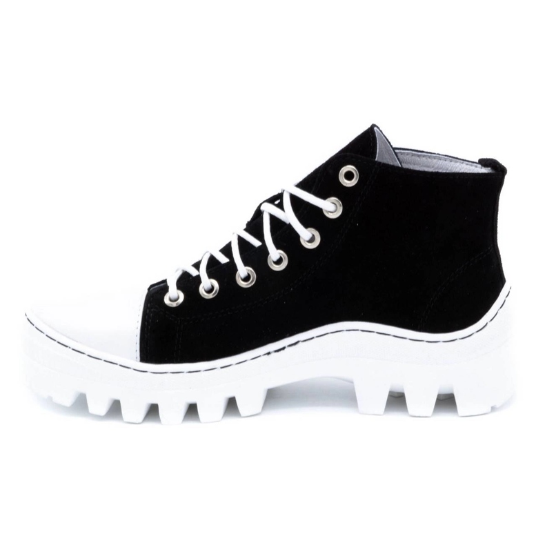 Polbut Leder-Damenstiefeletten D1 schwarze Perle 1