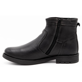 Olivier Herren Winter Lederstiefelette 302MP schwarz 1