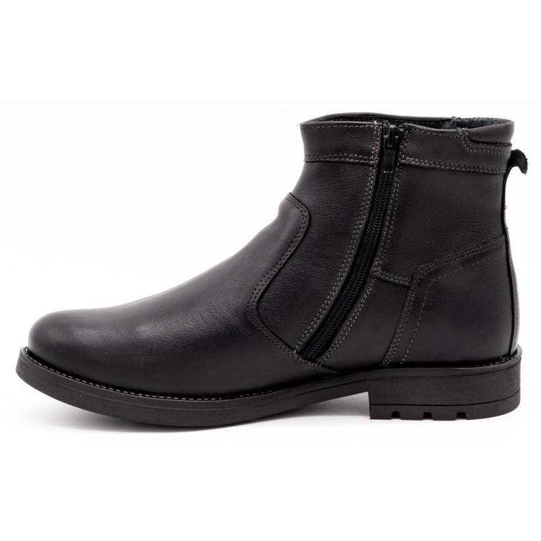 Olivier Herren Winter Lederstiefelette 302MP schwarz 1