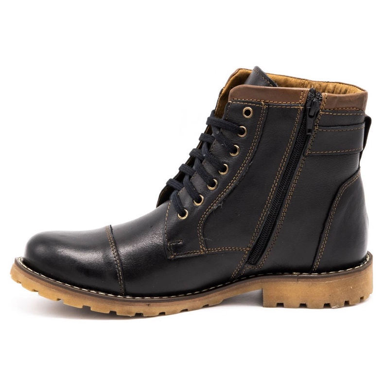 Olivier Herren Schneestiefel 910MP schwarz mit braun 1