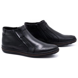 Polbut Herren Winter Lederschuhe 381F schwarz 2