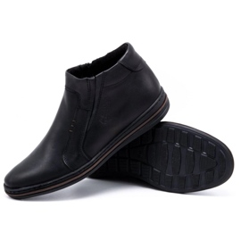 Polbut Herren Winter Lederschuhe 381F schwarz 3