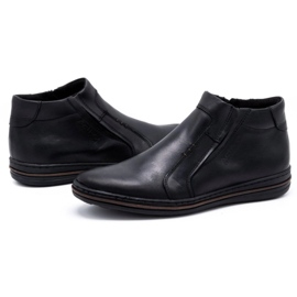 Polbut Herren Winter Lederschuhe 381F schwarz 6