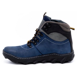 Olivier Herren Winter Lederstiefel 150GT marineblau 1
