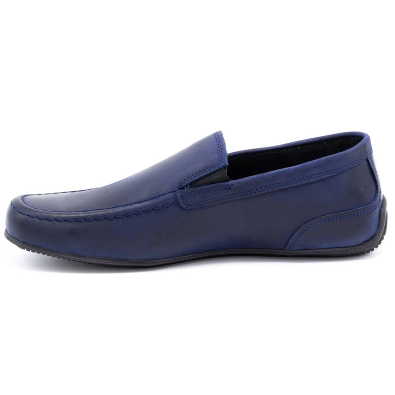 Polbut Herren-Lederloafer 2105 marineblau genarbt 1