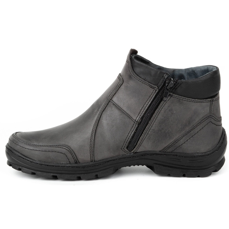 Olivier Herren Winter Lederstiefel 352MP grau 1