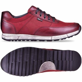 Kampol Herren Freizeitschuhe aus Leder 31/34 kastanienbraun rot 1