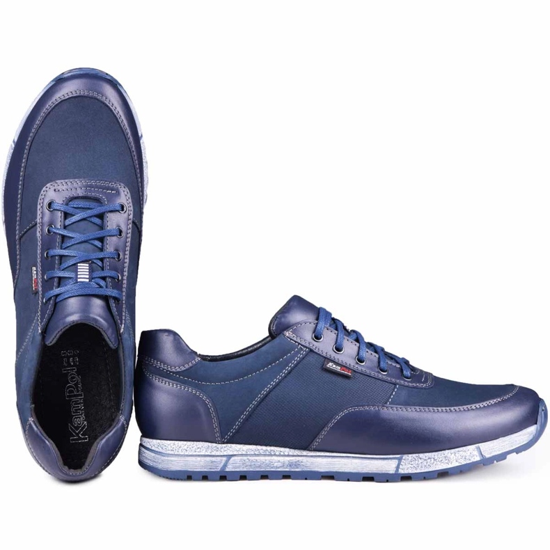 Kampol Freizeitschuhe aus Leder für Herren 31/54 Marineblau 2