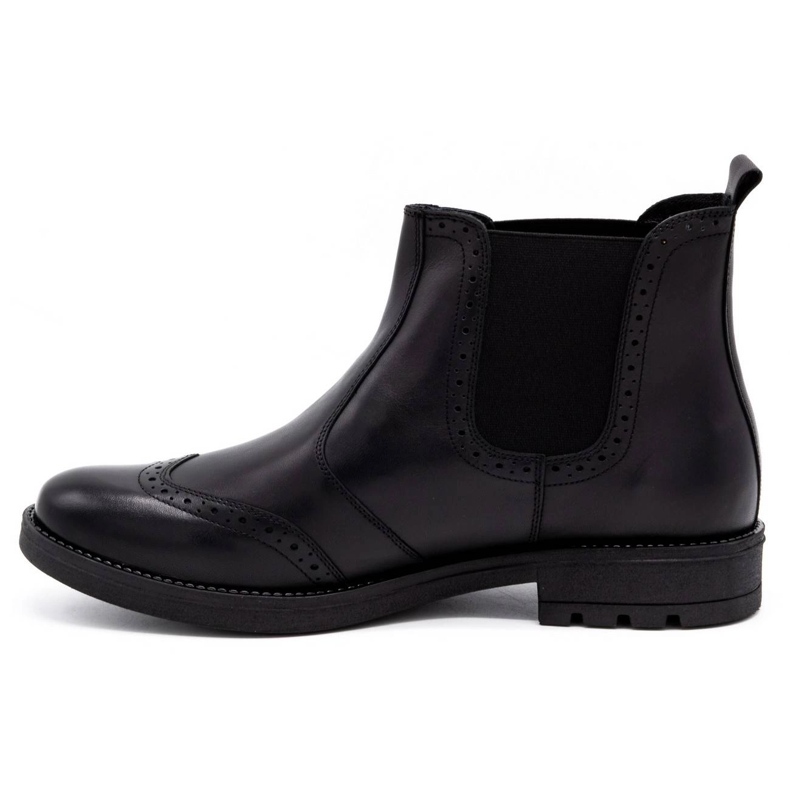 Olivier Herren Chelsea Boots, Leder Brogues 7003KB schwarz 1