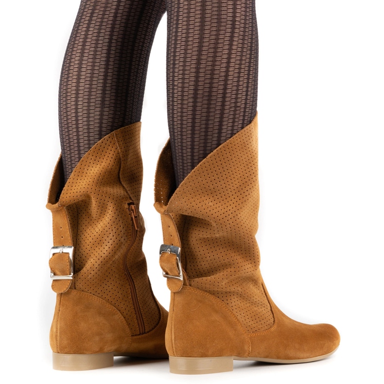 Olivier Durchbrochene Elena Stiefel rot orange 2