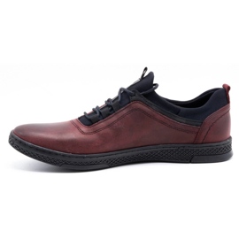 Polbut Herren-Leder-Freizeitschuhe K24 burgunderfarbene Maserung rot 1
