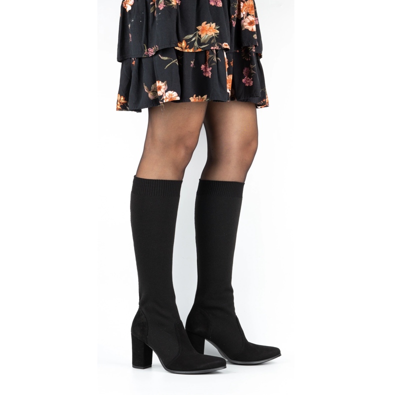 Exquisite Damenstiefel mit hohem Absatz 1271 schwarz 2