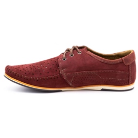 KOMODO Herrenschuhe Leder Mokassins 875 Sommer Burgund rot 1