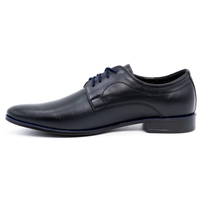 Olivier Formale Herrenlederschuhe 277 schwarz mit blau 1
