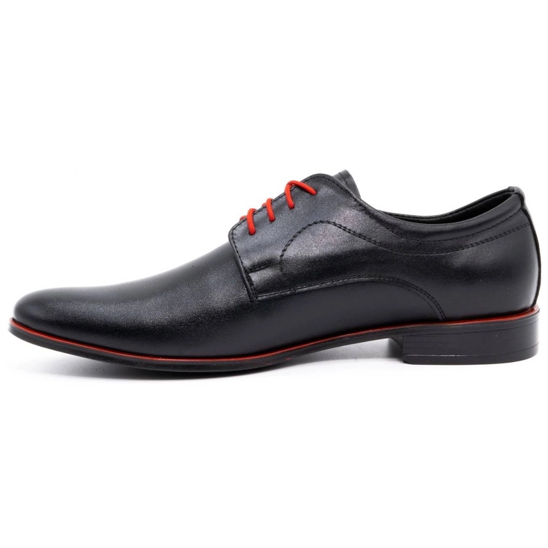 Olivier Formale Herrenlederschuhe 277 schwarz mit rot 1