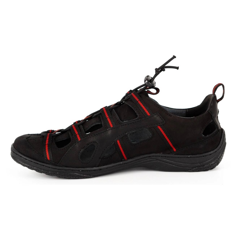 Kampol Durchbrochene Herrenschuhe aus Leder 26KAM schwarz 1