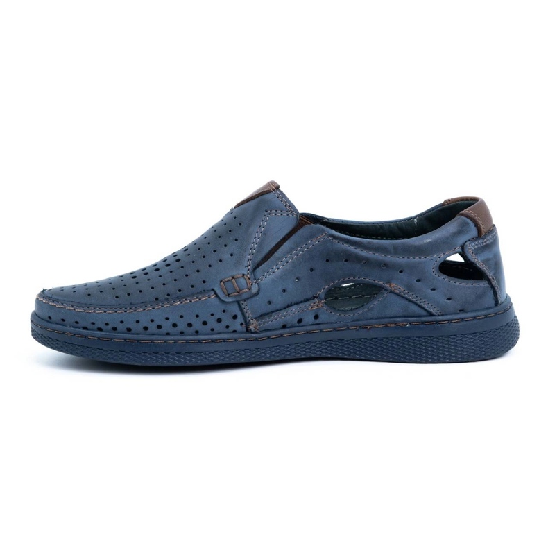 Olivier Herrenschuhe Ledermokassins 937MP marineblau 1