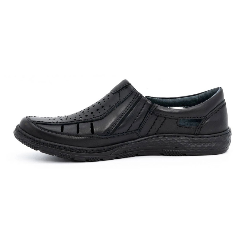 Olivier Herren Sommer Lederloafer 492MA schwarz 1