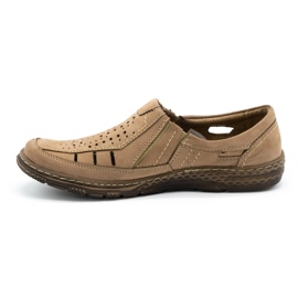 Olivier Herren Lederloafer für den Sommer 492MA beige 1