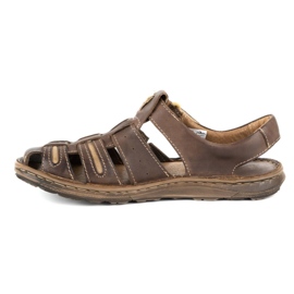 Olivier Herrenledersandalen für den Sommer 230MA dunkelbraun 1