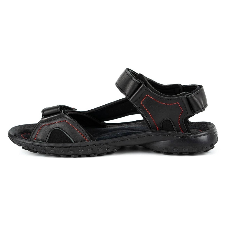 ŁUKPOL Schwarze Ledersandalen für Herren 832 1