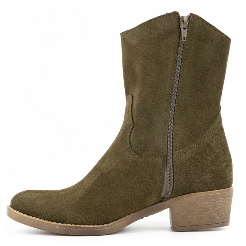 Olivier Durchbrochene Damen High Heels Angela grüne Stiefel 1