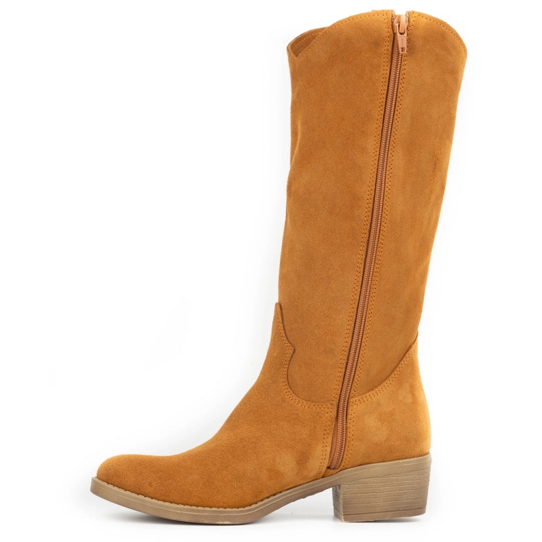 Olivier Julia rote Lederstiefel für Damen orange 1