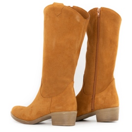 Olivier Julia rote Lederstiefel für Damen orange 3