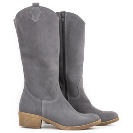 Olivier Julia graue Lederstiefel für Damen 2
