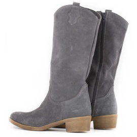 Olivier Julia graue Lederstiefel für Damen 3