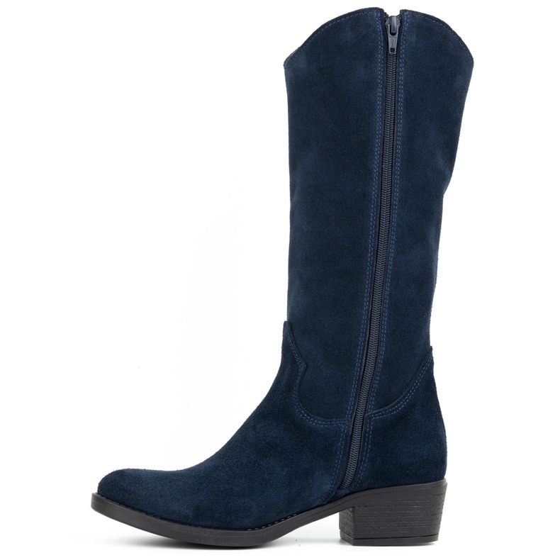 Olivier Damen Lederstiefel Julia marineblau 1
