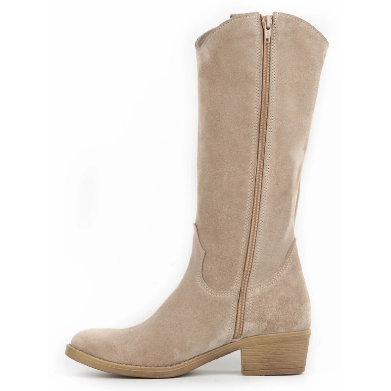 Olivier Beige Damenstiefel Julia aus Leder 1