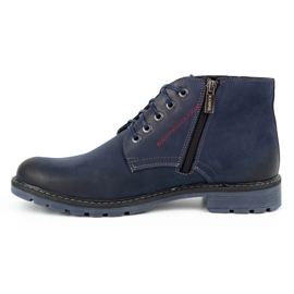 Kampol Herren Winter Lederstiefel 103KAM marineblau 1