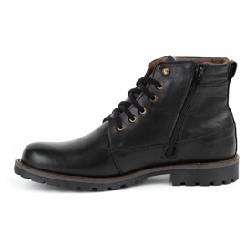 Olivier Herren Winter Lederstiefel 754 schwarz 1