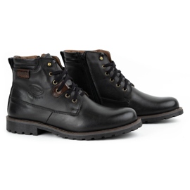 Olivier Herren Winter Lederstiefel 754 schwarz 3