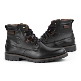 Olivier Herren Winter Lederstiefel 754 schwarz 6