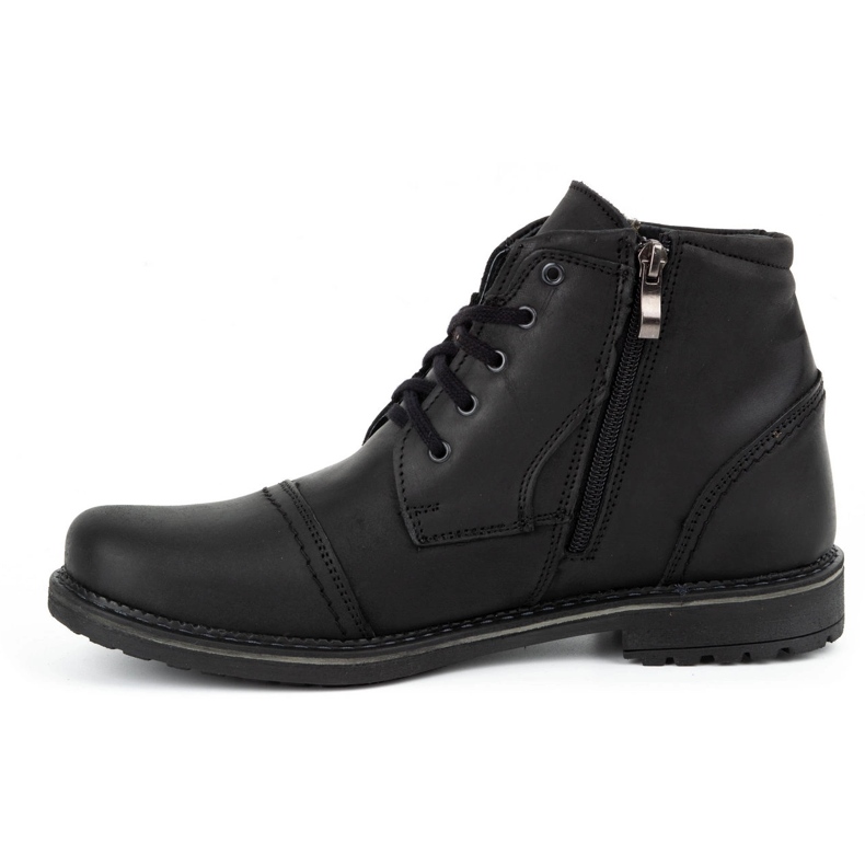 Olivier Herren Winter Lederstiefel 132GT schwarz 1